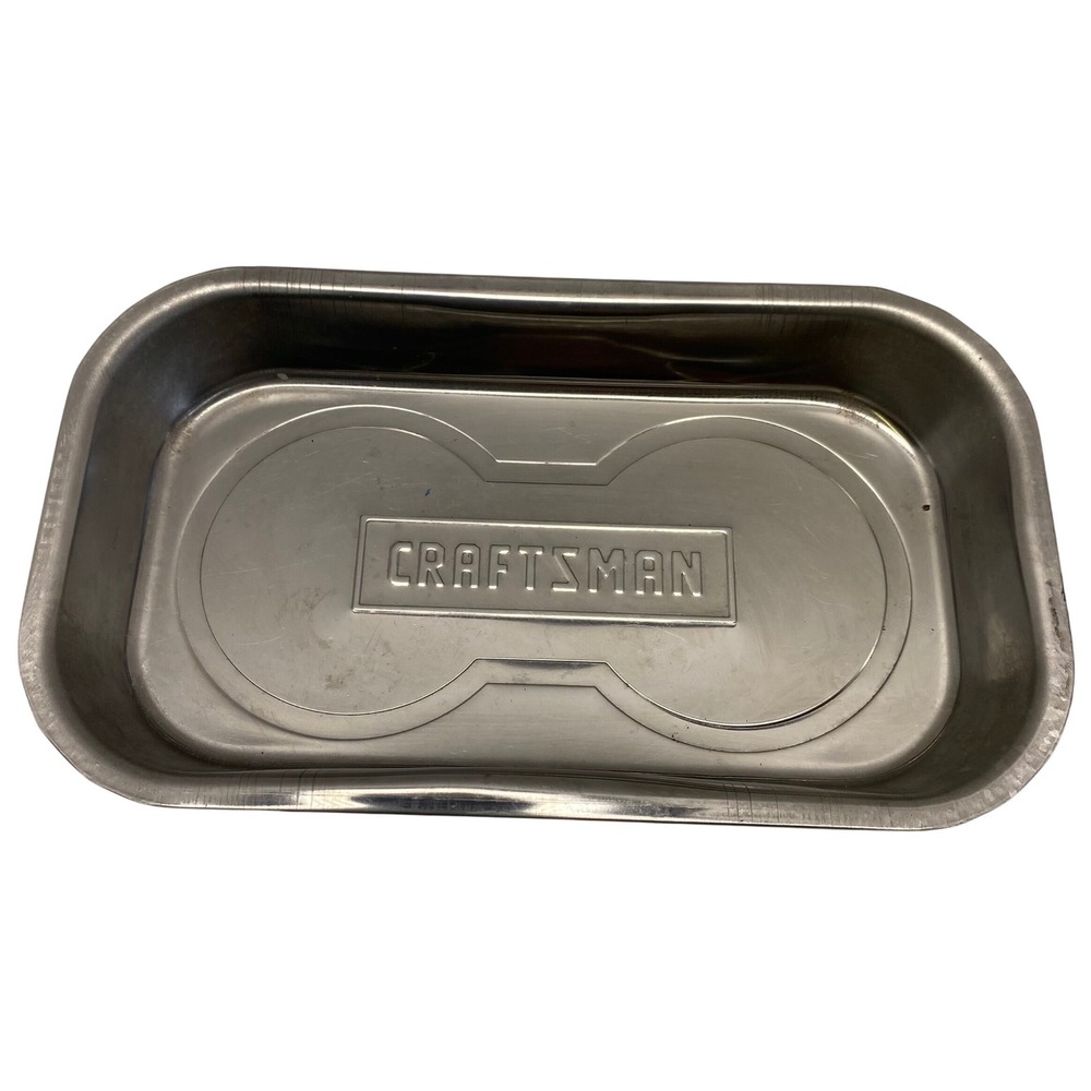 Craftsman Magnetic Parts Tray Stainless Steel Rectangular Tool Organizer 5X9 in